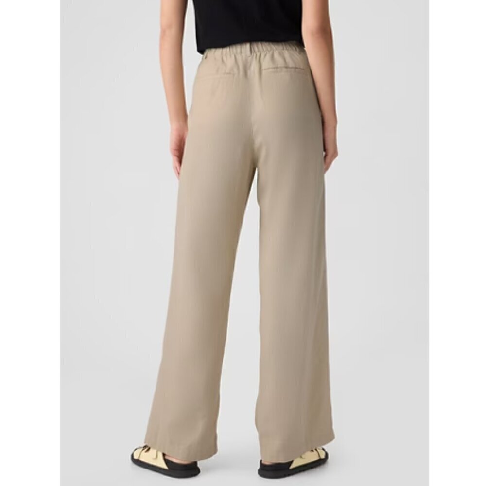 GAP High Rise Wide Leg Pleated Linen Trouser Pants Size 16 Black #875360 NWT $80 - Picture 4 of 11